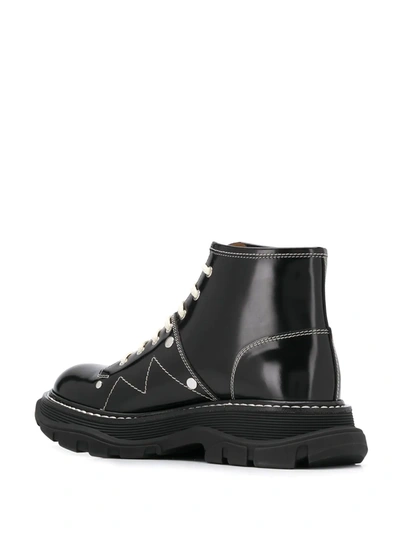 ALEXANDER MCQUEEN TREAD LACE-UP BOOTS - 黑色