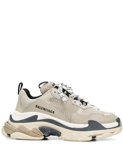 Shop Balenciaga Triple S Sneakers In Neutrals