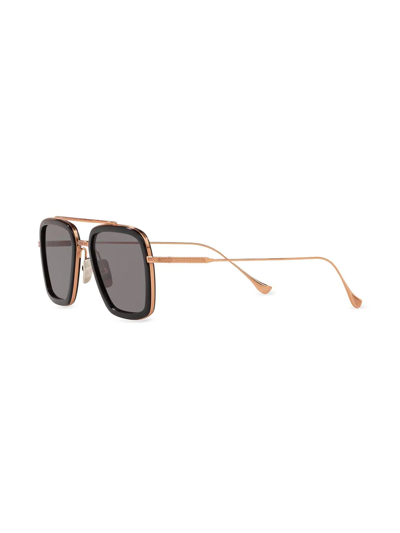 Shop Dita Eyewear Flight Pilot Sunglasses In Gold