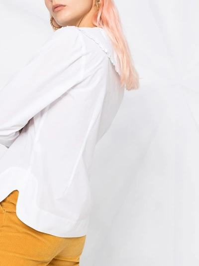 Ganni White Sailor Collar Shirt In White