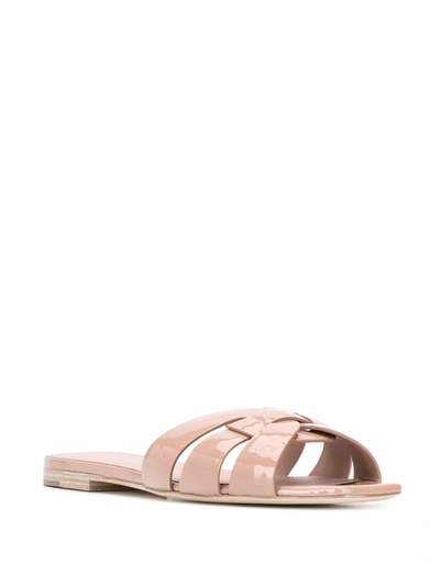 Shop Saint Laurent Tribute Flat Sandals In Pink