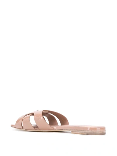Shop Saint Laurent Tribute Flat Sandals In Pink