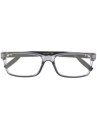 Montblanc Transparent Rectangular Mens Eyeglasses Mb0012o-01356 In Black
