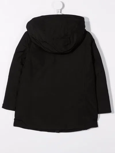 Woolrich Kids Cappotto Con Cappuccio In Black