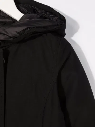 Woolrich Kids Cappotto Con Cappuccio In Black