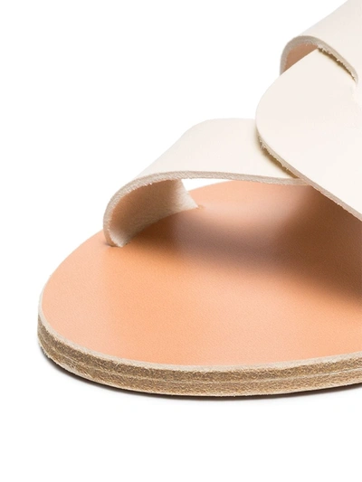 Ancient Greek Sandals White Desmos Double Strap Leather Sandals In White
