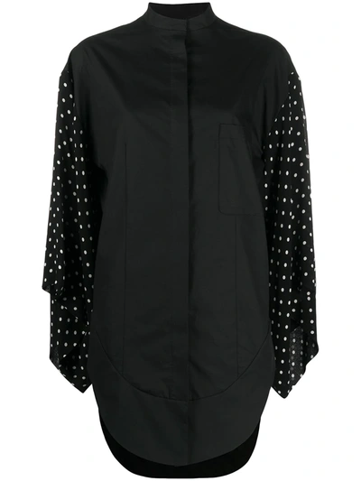 Shop Haider Ackermann Polka-dot Sleeve Shirt In Black
