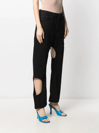 Shop Off-white Cut-out Baggy Jeans In Black