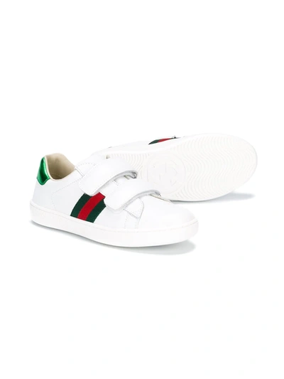 Shop Gucci Touch Fastening Sneakers In White