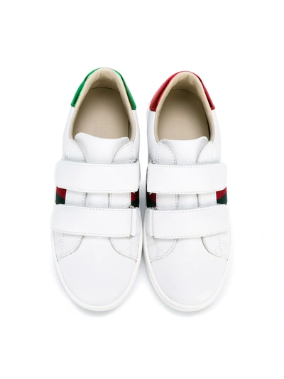 Shop Gucci Touch Fastening Sneakers In White