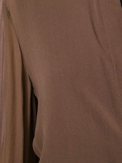 Pre-owned Versace Concealed Fastening Sheer Shirt In Brown