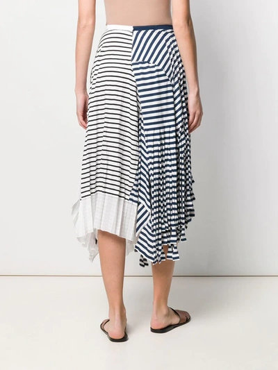 Shop Loewe Asymmetric Stripe Skirt In Blue