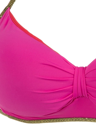 Shop Amir Slama Gold-tone Trimming Bikini Set In Pink