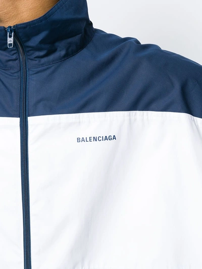 Shop Balenciaga Zip-up Jacket In Blue
