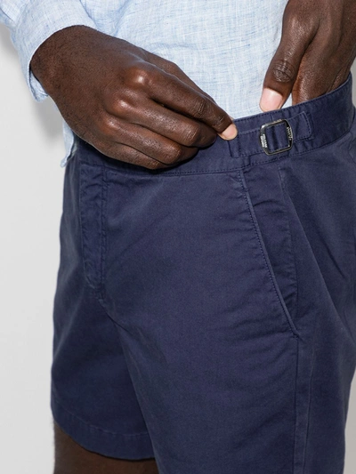 Shop Orlebar Brown Bulldog Twill Chino Shorts In Blue