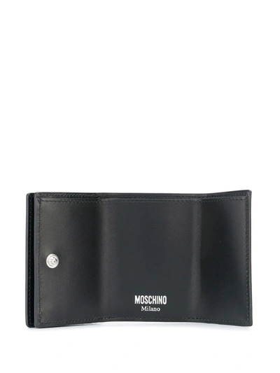 Shop Moschino Logo Print Wallet In Black