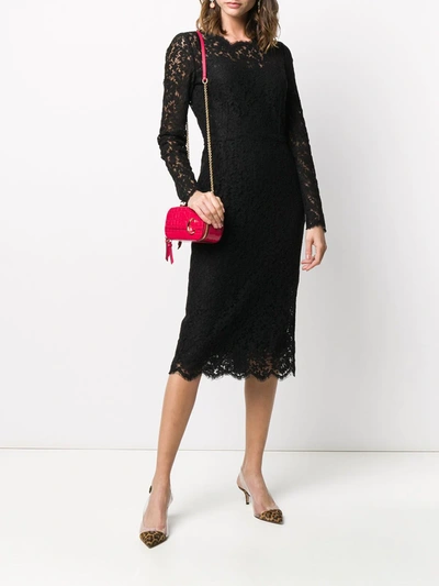 Shop Dolce & Gabbana Cordonetto-lace Midi Dress In Black