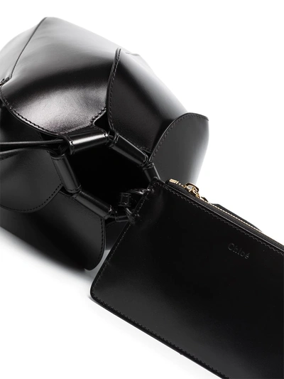 Chloé Black Leather Small Tulip Bucket Bag Nd Chloe Donna Tu In Schwarz
