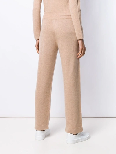 Shop Agnona Knitted Track Pants In Neutrals