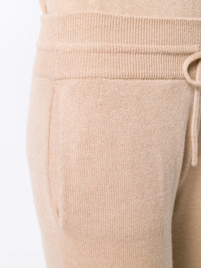 Shop Agnona Knitted Track Pants In Neutrals