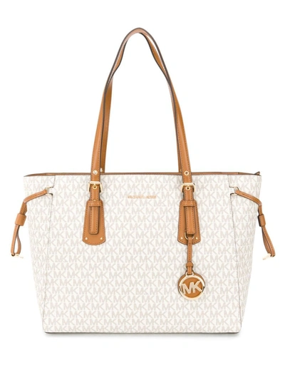 Shop Michael Michael Kors Voyager Tote Bag In Neutrals