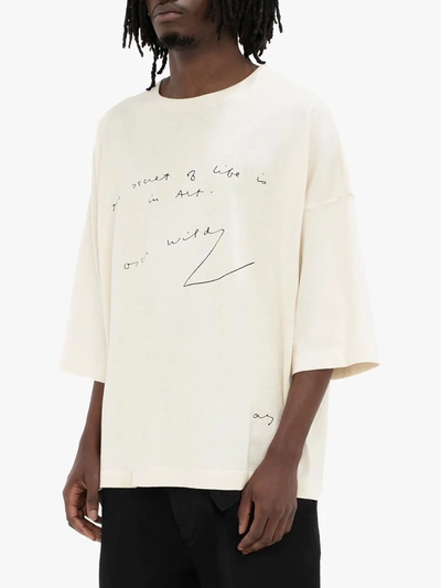 Shop Jw Anderson Oscar Wilde Quote Print T-shirt In White