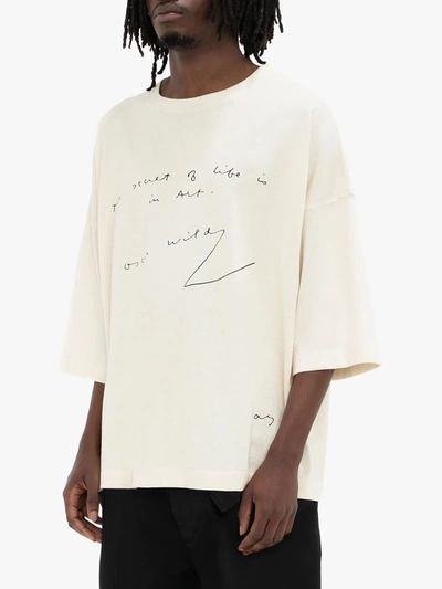 Jw Anderson Off-white Oversized Oscar Wilde T-shirt In White
