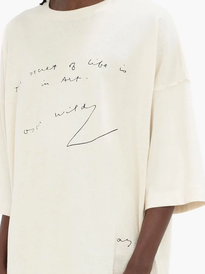 Jw Anderson Off-white Oversized Oscar Wilde T-shirt In White