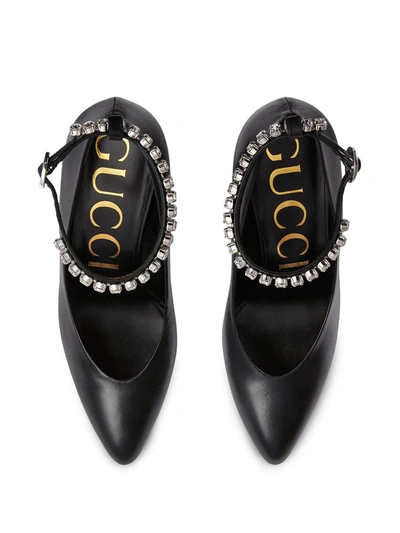 Shop Gucci Crystal-embellished 95mm Pumps In Black