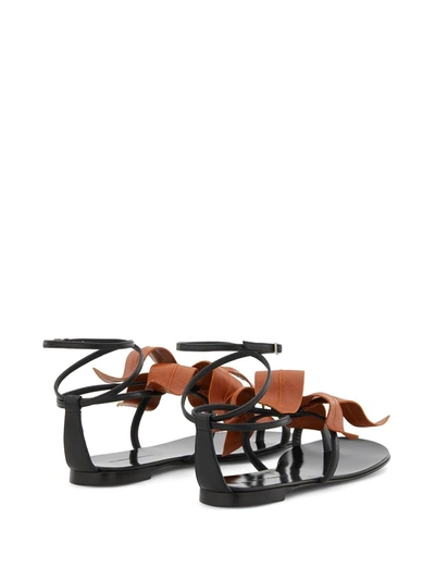 Shop Giuseppe Zanotti Lilium Flat Sandals In Black