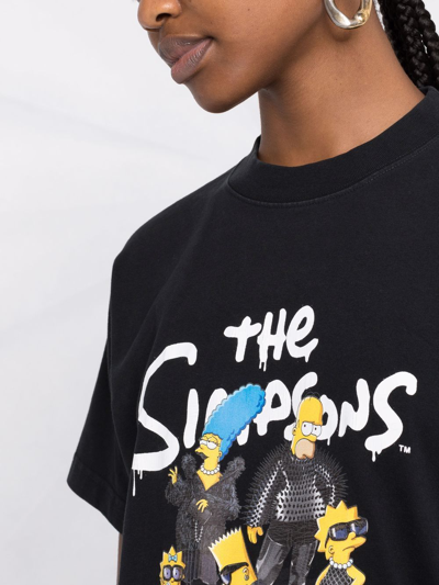 Shop Balenciaga The Simpsons-print T-shirt In Schwarz