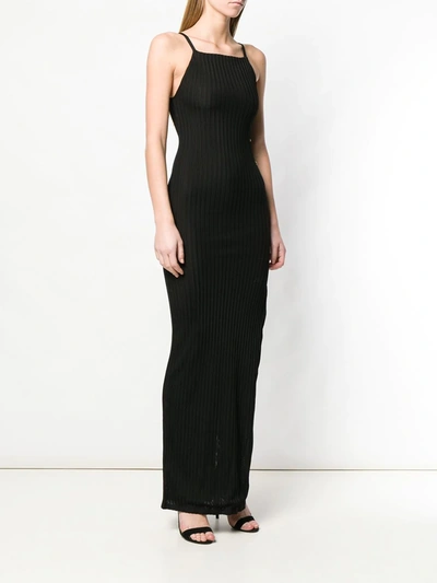 Shop Balmain Knit Side Slit Dress In Black