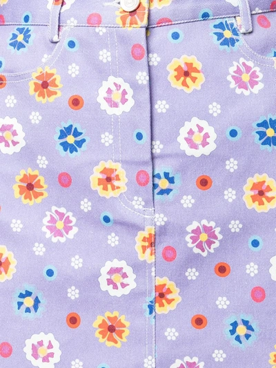 Lhd Floral Print Claude Skirt Purple In Purple