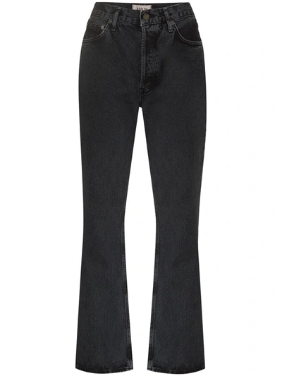 Agolde Valen High Rise Slim Boot Cotton Jeans In Black | ModeSens