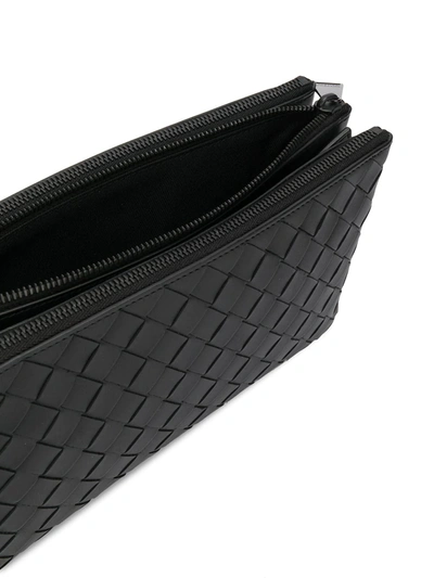 Shop Bottega Veneta Intrecciato Weave Messenger Bag In Black