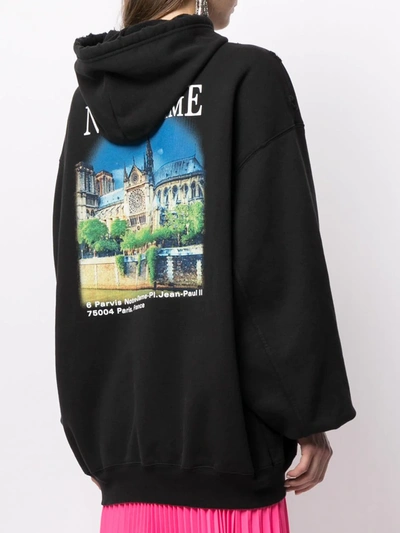 Shop Balenciaga Sacré Coeur-print Oversized Hoodie In Black