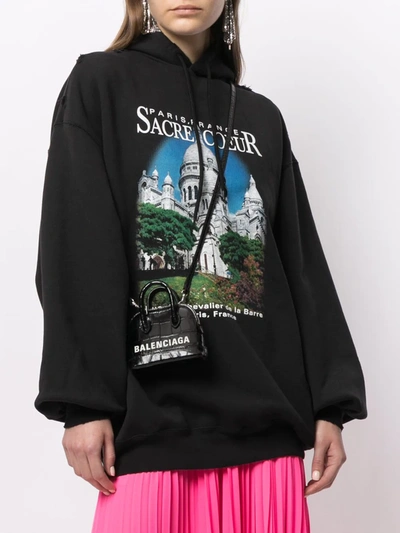 Shop Balenciaga Sacré Coeur-print Oversized Hoodie In Black