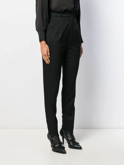 Shop Saint Laurent High-waist Tapered Trousers In Black
