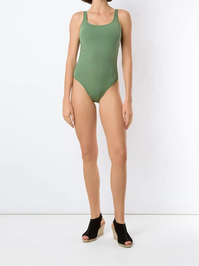 Amir Slama Cut Out Swimsuit In Green