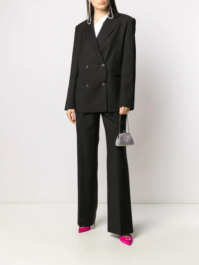 Loulou Studio Flared Wool Trousers In Black