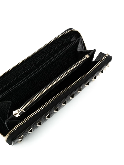 Shop Valentino Rockstud-embellishment Zip-fastening Wallet In Black
