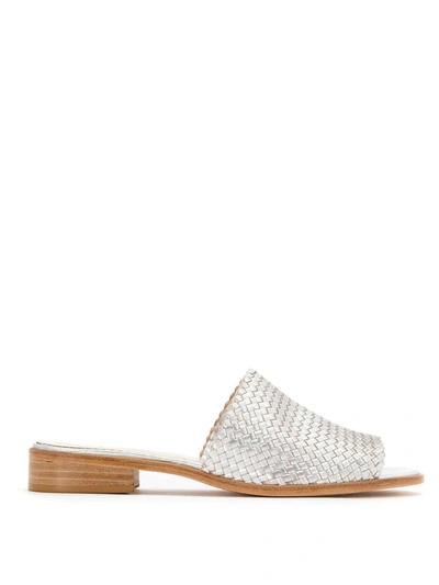 Shop Sarah Chofakian Leather Mules In Grey