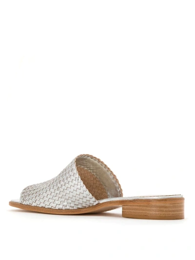 Sarah Chofakian Leather Mules In Grey