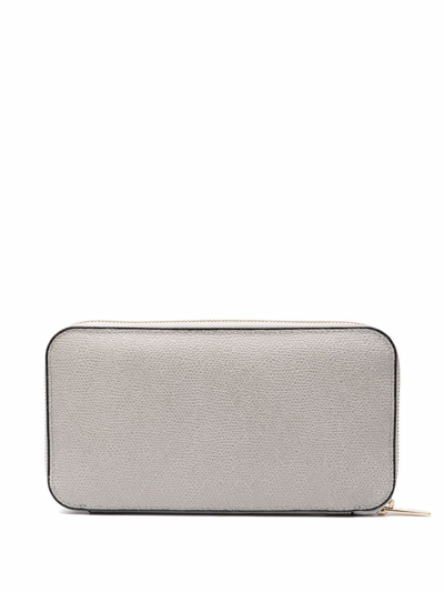 Shop Valextra Zipped Continental Wallet In Grau