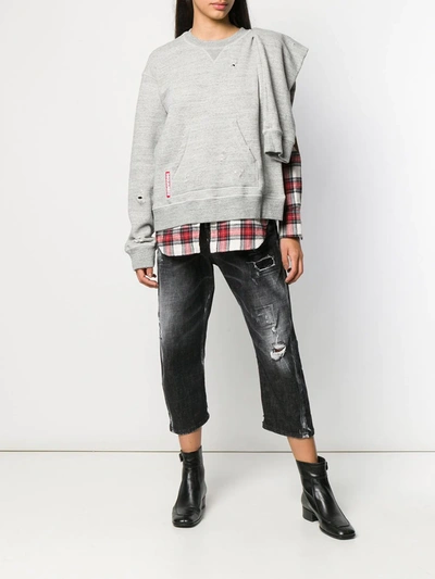 Dsquared2 Check Detail Sweatshirt In Grey