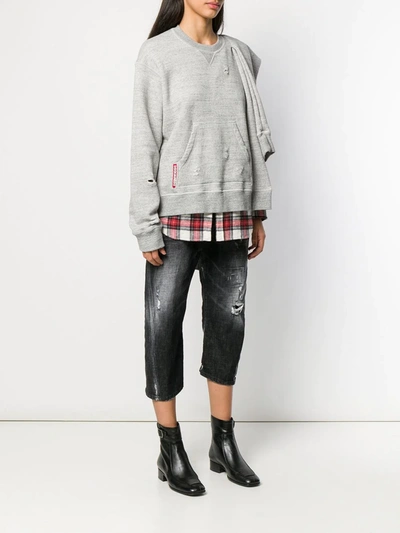 Dsquared2 Check Detail Sweatshirt In Grey