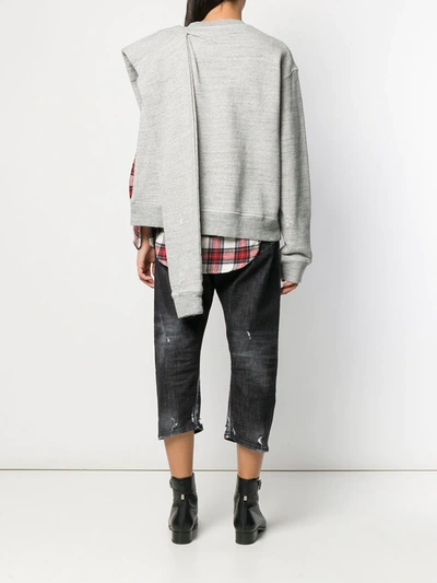 Dsquared2 Check Detail Sweatshirt In Grey