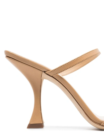 Shop By Far Nayla 85mm Leather Sandals In Neutrals