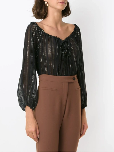 Amir Slama Metallic Bodysuit In Black