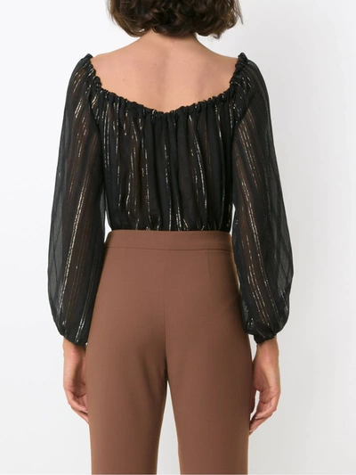 Amir Slama Metallic Bodysuit In Black